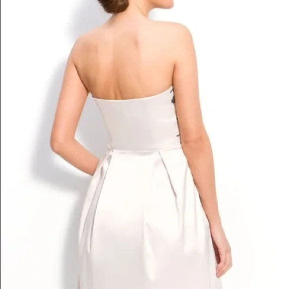 MAX & Cleo Strapless Ecru Satin Prom NWOT - Picture 5 of 7